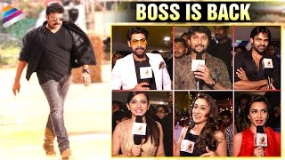 #BossIsBack | Celebs about Megastar Chiranjeevi Re Entry | Bruce Lee The Fighter Premiere Show