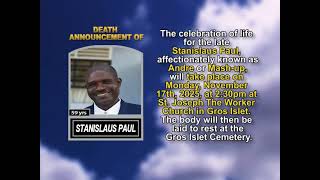 Stanislaus Paul ~ Short Obituary