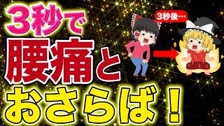 【40代50代にオススメ！】3秒のストレッチで腰痛を治す方法！安静にすると逆効果…？【ゆっくり解説】