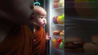 So cute little baby monk 🍼#newsong #viralvideo 🩵💓💗#shorts #hdcutebaby 🩷💚#cartoon #music #trending 🌌💗