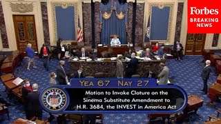 JUST IN: Bipartisan Infrastructure Bill Clears Key Cloture Vote 67-27