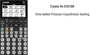 One-tailed Poisson hypothesis testing | Casio fx-CG100