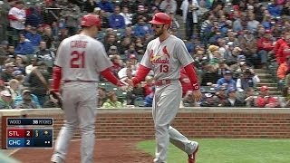 STL@CHC: Peralta drills an RBI double to tie the game