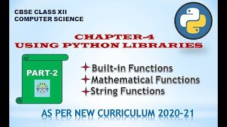 CLASS XII USING PYTHON LIBRARIES PART-2 | CLASS XII CHAPTER-4 | CLASS XII CHAPTER-4 | PART-2