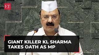 Kishori Lal Sharma, who defeated Smriti Irani in Amethi, takes oath as MP of 18th Lok Sabha