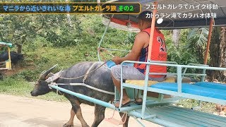 フィリピン プエルトガレラ旅行1泊2日編 その２水牛タクシーに曳かれてTukuran Fallsへ