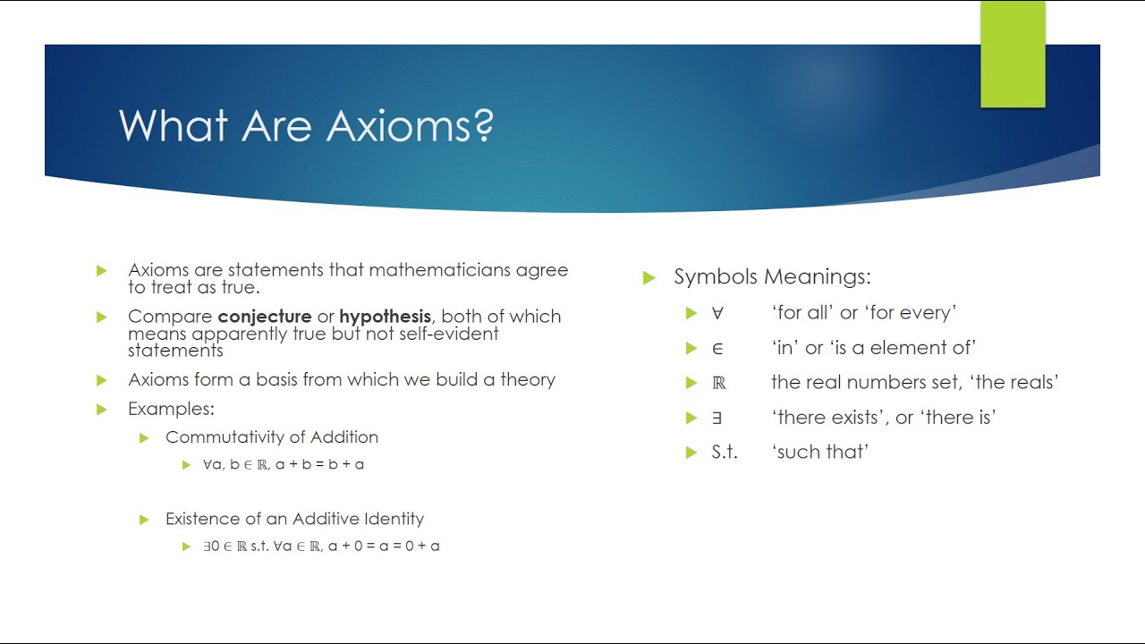 What Are Axioms? - YouTube