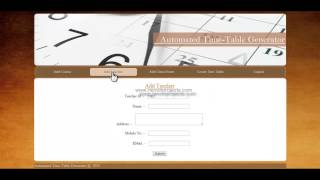 Automated College Timetable Generator