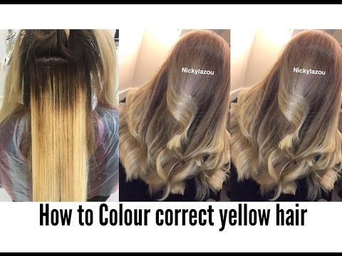 HOW TO COLOUR CORRECT YELLOW HAIR | BALAYAGE CORRECTION | NICKY LAZOU HOW TO COLOUR CORRECT YELLOW HAIR | BALAYAGE CORRECTION | NICKY LAZOU