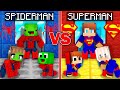 Mikey SPIDERMAN vs JJ SUPERMAN Family Survival Battle in Minecraft (Maizen)