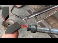 Make a threading turning tool from an old front suspension shaft | Thread tool making unique ideas