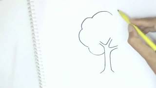 How to draw a Tree easy steps, step by step for , beginners