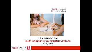 Information Session: Peer Health Navigator Certificate (previously known as The Lay Navigator)