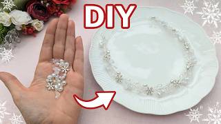 How to Make a Handmade Snowflake Hair Vine ❄️ DIY Winter Wedding Hair Accessory Making at Home