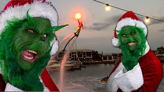 The Grinch Christmas Stunt with Jet pack