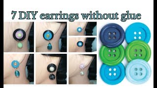 Stud earrings | 7 DIY with buttons