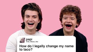 Stranger Things’ Gaten Matarazzo and Joe Keery Give Advice to Strangers on the Internet | Glamour