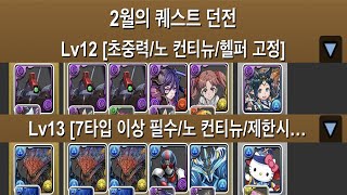 [2025년 2월의 퀘스트 던전] Lv.12 (헬퍼 고정) ~ 13 (7타입 이상 필수)