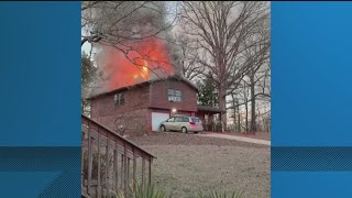 Video shows house fire in DeKalb