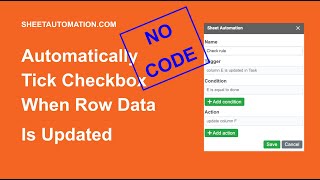 Automatically tick checkbox when row data is updated in Google Sheets