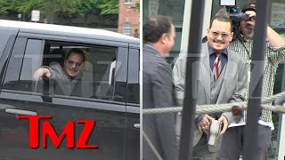 Johnny Depp Arrives to Court, Embraces Fans with Smile | TMZ
