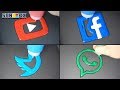 Social Media Pancake art - YouTube, FaceBook, Twitter, WhatsApp