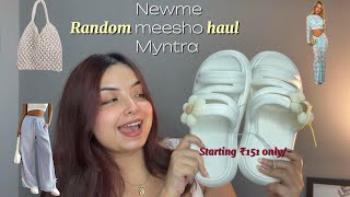 Random meesho haul 👗🥰| myntra \u0026 newme 😍| starting ₹151 #randommeeshofinds #myntrahaul #newmehaul