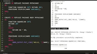 PLSQL Package with procedure and function - Practical Demo (Oracle)