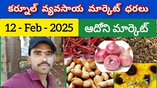 ఈ రోజు మార్కెట్ ధరలు 12.02.2025 | కర్నూల్ మార్కెట్ లో అన్ని రకాల ధరలు Today price in Kurnool Market