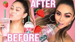 Easy ALL DRUGSTORE Strawberries & Cream Makeup Tutorial | Roxette Arisa