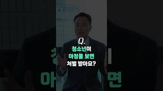 청소년이 아청물 보면 처벌 받아요?ㅣ성범죄전문변호사