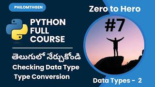 Python Data Types Part 2 | Type Checking & Type Conversion in Python | Telugu
