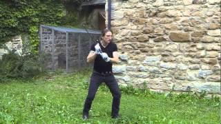 Solo drill with an antique renaissance longsword