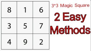 3 by 3 Magic Squad | 3x3 Magic Square | Two Easy methods on 3x3 Magic Square | Magic Square 3*3