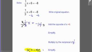 2.2 - Solving Multi-Step Equations Part 1