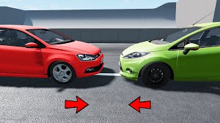 Vw Polo GTI vs Ford Fiesta ST CRASH TEST - Realistic Car Crashes (BeamNG Drive)