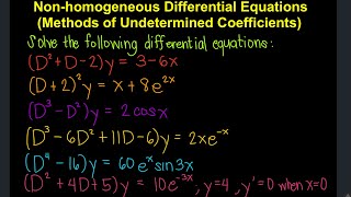 Non-homogeneous Differential Equations, Method of Undetermined Coeffiecients (Tagalog/Filipino Math)