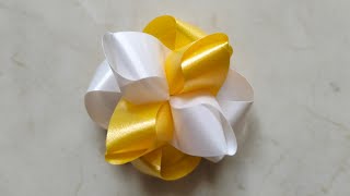 วิธีพับเหรียญโปรยทานแบบง่าย/ดอกพุทธรักษา/Diy flower ribbon/MP DIY