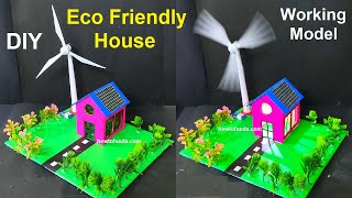 eco friendly house working model science project exhibition - diy - wind turbine | howtofunda