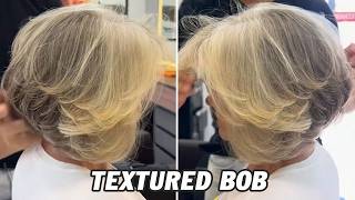 Elegant Short Layered Bob Haircut for Grey Hair | Soft Textured Bob Cuts & Styles With Added Volume