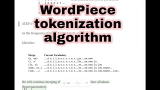 WordPiece tokenization algorithm in NLP