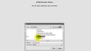Java - Locating files and directories (JFileChooser)