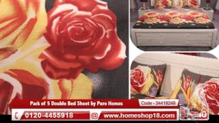 Homeshop18.com - Pack of 5 Double Bed Sheet by Pure Homes