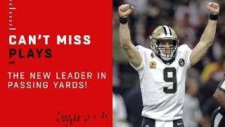 Drew Brees Breaks All-Time Passing Yards Record on 62-Yd TD Bomb!!!