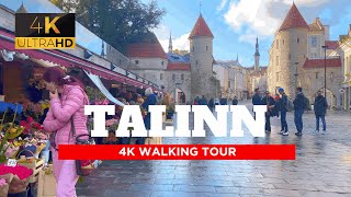 🇪🇪 WALKING in raining weather in TALLINN, ESTONIA (Binaural City Sounds) 🌧️ | 4K City Ambience