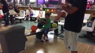 Abigail bowling for the first time....