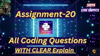 Coding Quesions | Assignment - 20 | CCBP | NxtWave CCBP 4.0 | Python Coding | Python