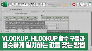 엑셀 30강] VLOOKUP, HLOOKUP 함수 구별과 비슷하게 일치하는 값을 찾는 방법 | 04-6