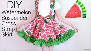 DIY Watermelon Cross Strap Suspender Dress | Summer Picnic DIY