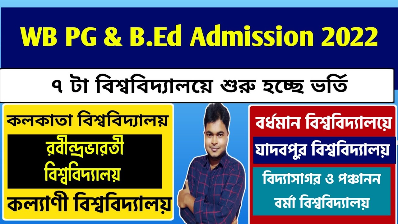 WB PG & B.Ed Admission 2022: Calcutta University: RBU: Jadavpur ...